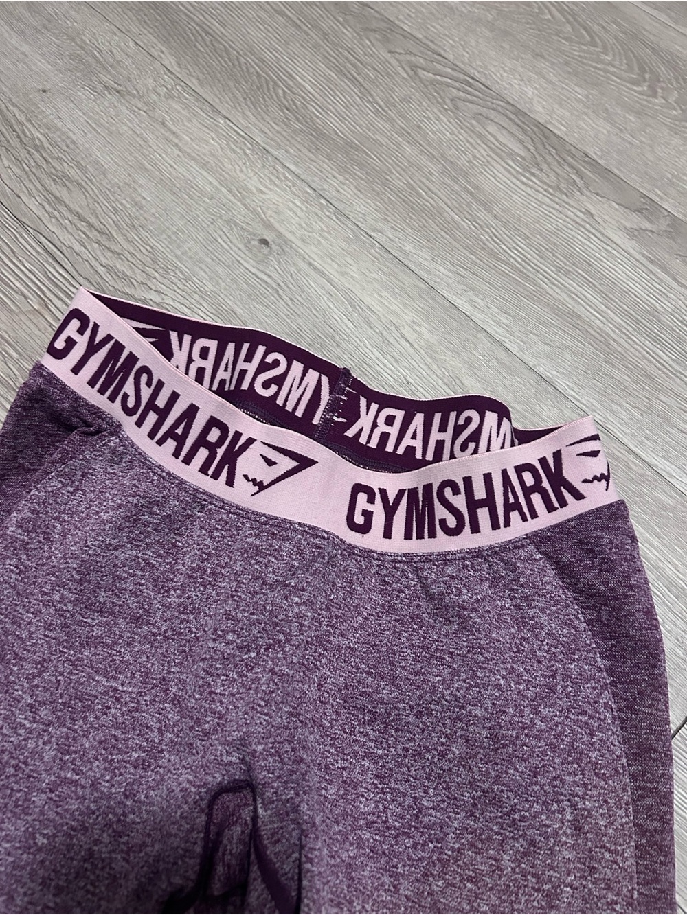 Gymshark Purple Seamless High-Waist Leggings with Pink Logo Band - Picture 2 of 4
